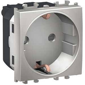Priza SCHNEIDER ELECTRIC Easy Styl, 2P+E, 2 module, IP20, argintiu