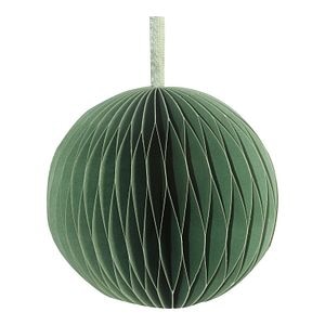 Set 2 globuri pentru brad Craciun, 10 cm, hartie, rosu si verde