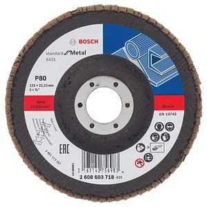 Disc de slefuire evantai X431, Standard for Metal, granulatie 80  Bosch