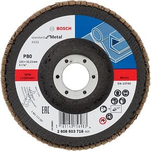 Disc de slefuire evantai BOSCH X431, granulatie 80,  125mm