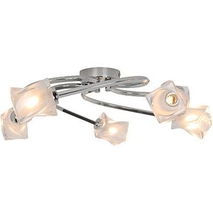 Plafoniera LED, 5 x G9, alb/argintiu, lumina alb cald