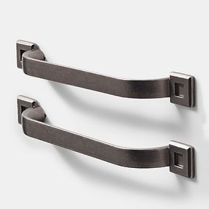 Set 2 manere tip funda pentru bucatarie GOODHOME Murri, 22 cm, aliaj de aluminiu, gri