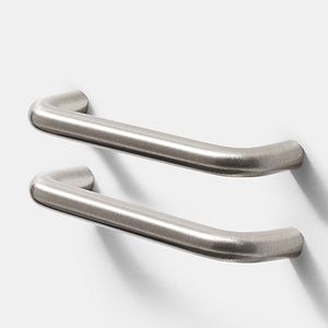 Set manere GOODHOME Gen, otel, 10.6 cm, argintiu, 2 bucati