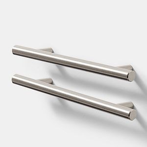 Set 2 manere tip bara pentru bucatarie GOODHOME Annatto,18.8 cm, otel, argintiu