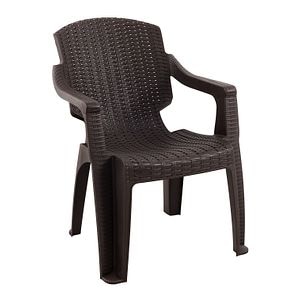 Scaun plastic, 55 x 62 x 84 cm, poliratan, maro