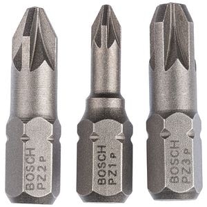 Set biti BOSCH, PZ1, PZ2, PZ3, 25mm, 3 bucati