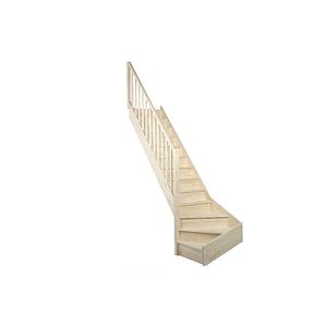 Scara interioara curba, lemn rasinos, cu contratrepte, turnanta stanga  Rapallo