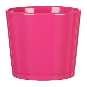 Ghiveci ceramic, rotund, roz, 11 cm • Glossy pink