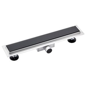 Rigola dus, inox si sticla, 700 mm, neagra