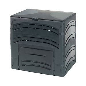 Compostor de gradina, 350 L, negru, 80 x 80 x 60 cm • Verve