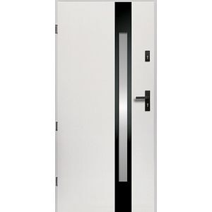 Usa de exterior, 207 cm, dreapta, alb/negru   Temida