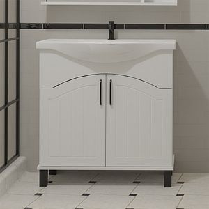 Set masca si lavoar SANITOP Zelena, 55 x 32.5 x 78 cm, alb