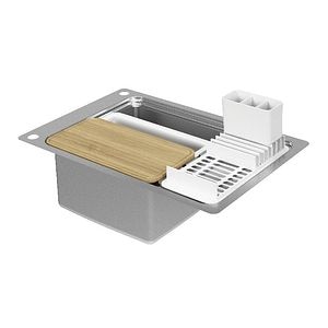 Chiuveta bucatarie, modulara cu scurgere, inox, 51 X 77 cm   GoodHome Romesco