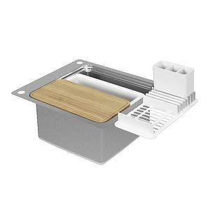 Chiuveta bucatarie, modulara cu accesorii, inox, 51X56 cm  GoodHome Romesco