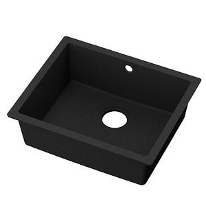 Chiuveta bucatarie incastrabila, negru, cuart compozit, adancime 18 cm   Sorel