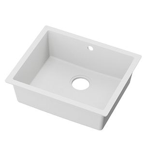 Chiuveta bucatarie incastrabila, alb, cuart compozit, adancime 18 cm  Sorel