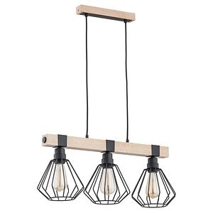 Pendul Fibia, 3 Becuri x 60 W, E27, lemn, maro