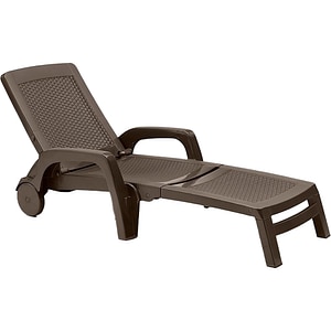 Sezlong pliabil gradina/terasa/plaja Bica Miami, polipropilena, 190 x 70 x 46 cm, maro