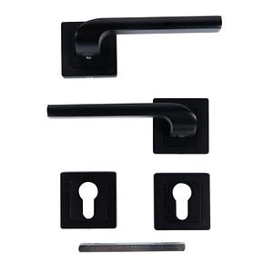 Set manere, rozete cilindru, aluminiu, negru, usi de interior • Yale Siena