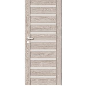 Usa de interior cu geam, gri, stanga, mdf, 206 x 68 cm, toc inclus • Korfu