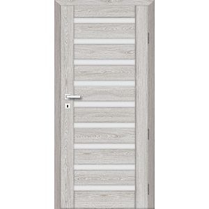 Usa interior Korfu, cu geam, stanga, MDF, 68 x 206 cm, gri stejar