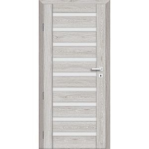 Usa interior Korfu, cu geam, dreapta, MDF, 78 x 206 cm, gri stejar