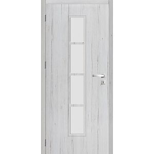 Usa interior Olga, cu geam, dreapta, MDF, 88 x 206 cm, gri stejar