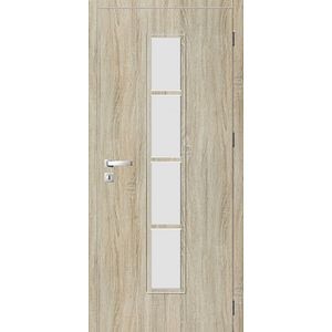Usa interior Olga, cu geam, stanga, MDF, 68 x 206 cm, gri