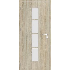 Usa interior Olga, cu geam, dreapta, MDF, 88 x 206 cm, gri