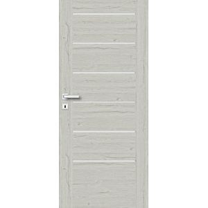 Usa de interior cu geam, gri, dreapta, mdf, 206 x 68 cm, toc inclus • Toreno