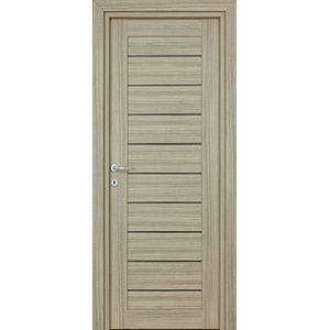 Usa de interior cu geam, maro, reversibila, mdf, 203 x 88 cm, toc inclus • Tarra