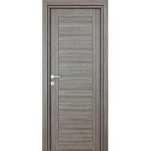 Usa de interior cu geam, gri, reversibila, mdf, 203 x 78 cm, toc inclus • Tarra
