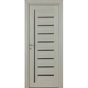 Usa de interior cu geam, gri, reversibila, mdf, 203 x 78 cm, toc inclus • Smart