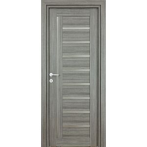 Usa de interior cu geam, gri, reversibila, mdf, 203 x 68 cm, toc inclus • Smart