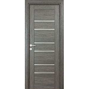 Usa interior Kira, cu geam, reversibila, MDF, 88 x 203 cm, negru