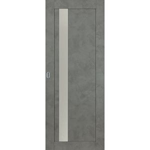 Usa interior, culisanta, cu geam, gri, reversibila, mdf, 207 x 81.5 cm • Workshop Doors Maya