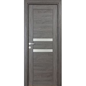 Usa Interior Tisa Geam Neagra 88 x 203 cm, Reversibila
