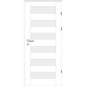 Usa de interior cu geam, alb, stanga, mdf, 206 x 78 cm, toc inclus  Trame