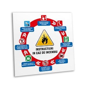 Indicator instuctiuni in caz de incendiu