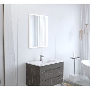 Oglinda baie SANITOP, 60 x 3 x 80 cm, iluminare LED, alb