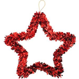 Decoratiune stea beteala, 28 cm, rosu