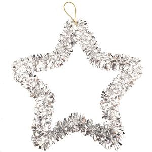 Decoratiune stea beteala, 28 cm, argintiu