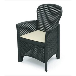 Scaun de gradina Progarden, antracit, poliratan, 60 x 89 x 58 cm
