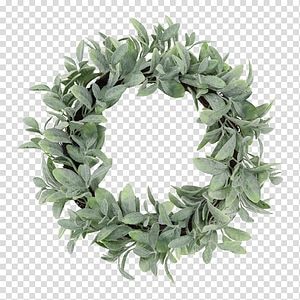 Coronita de Craciun pentru usa Frunzi si afine, 50 cm, verde