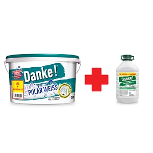 Vopsea lavabila interior, culoare alba, 15 L + amorsa 4 L, Danke Polar Weiss