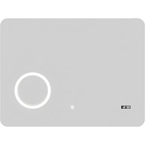 Oglinda baie SAVINIDUE SPR204, 80 x 60 cm, iluminare LED, ceas