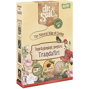Ingrasamant granulat organic Dr. Soil, pentru trandafiri, cutie de 850gr