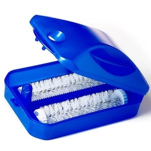 Perie scame covor 2 role, 17 cm, albastru