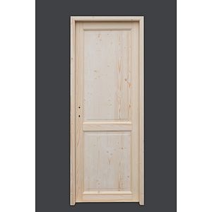 Usa de interior fara geam, natur, stanga, brad, 205 x 88 cm, toc inclus • Aris