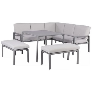 Set mobilier gradina GOODHOME Moorea, 4 piese, gri